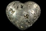 Polished Pyrite Heart - Peru #66486-1